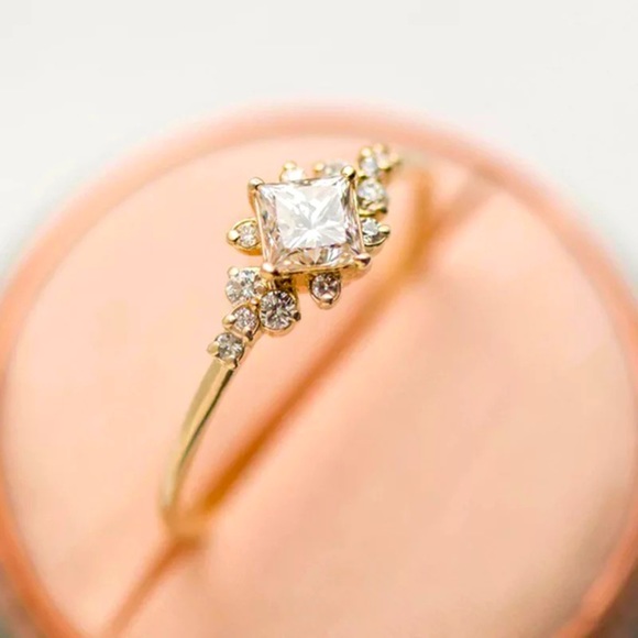 Gold Plated Dimond Simulator Minimalist Style Ring 💍 - Picture 2 of 7